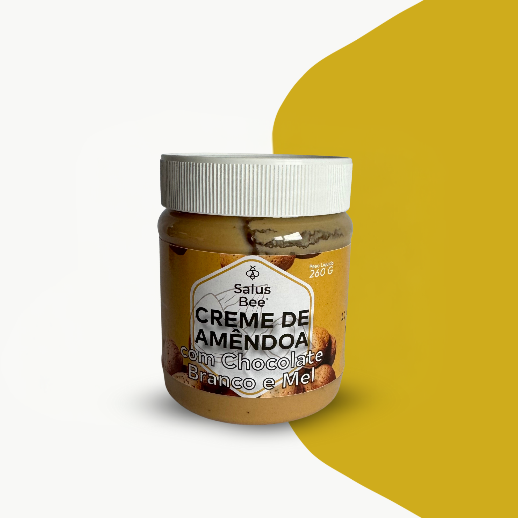 CREME DE AMÊNDOA COM CHOCOLATE BRANCO E MEL